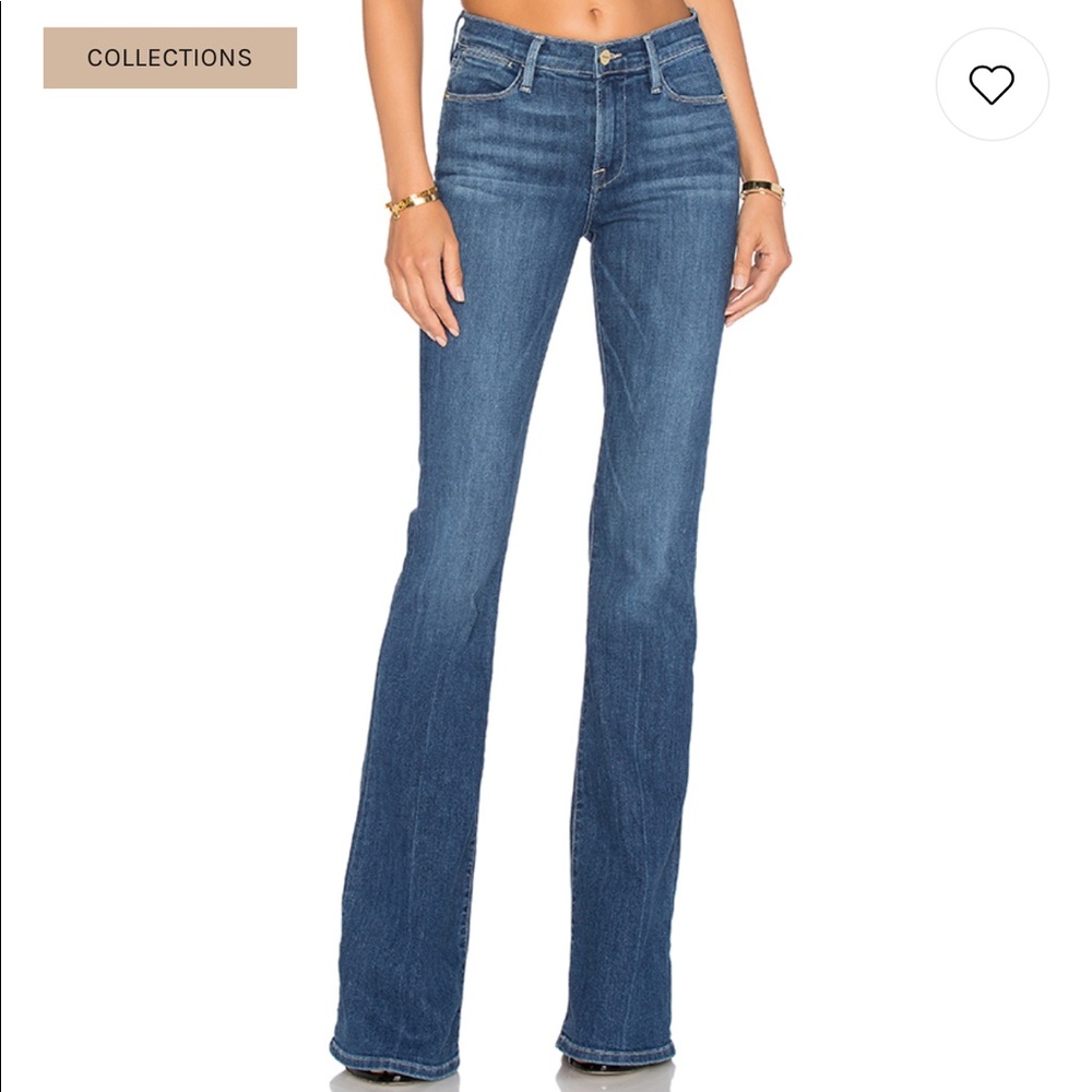 Frame denim flare jean, with a raw hem